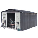 Metal garden sheds 8ftx10ft outdoor storage sheds Dark-grey