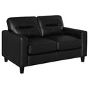Scotland 3-piece Faux Leather Upholstered Sofa Set Black