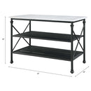 Brahm - Kitchen Island - White Marble Top & Gray