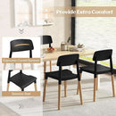 Wooden Dining Chairs Set of 4 Black Ergonomic Backrest