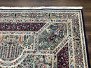Persian Rug 8x11, Belgium Power Loomed Rug, Kirman Lavar Floral Design, Vintage Rug