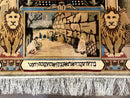 Judaica Pictorial Rug 3x4, Wall Hanging Persian Rug, Moses and Aaron, 12 Tribes, 10 Commandments