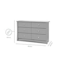 Crescent 6 Drawer Dresser Pebble Gray Nursery Organizer