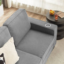 83.86'Snowfleece Fabric sofa,Modern Compressed Couch,3-Seater Sofa, Furniture for Living Room,Bedroom,office ,Gray