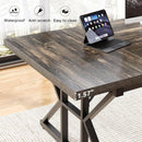 70.8 Inch Large Executive Desk Black Oak Wood Office Desk