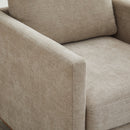 Modern Square Upholstered Swivel Accent Chair 360 Degree Lounge Armchair Taupe Chenille 30.7'W