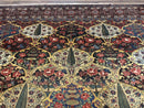 Antique Persian Bakhtiari Rug 12x19, Palace Size Wool Handmade Persian Carpet, Oversized Rug, Panel Design, Peacocks, Multicolor, Rare