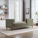 77.95'' Wide Modern Double-Sided Upholstered Chaise Lounge Indoor,Chenille Fabric Sleeper Sofa Couch With 4 Throw Pillows, Daybed with Rubberwood Legs For Living Room, Bedroom, Apartment,Green