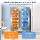 24 Inch Dual Zone Wine Fridges Cooler Beverage Refrigerator W51115