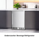 Kismile 24 Inch Built-In Double Drawer Refrigerator, 5.0 Cu.Ft Under Counter Beverage Fridge for Wine & Beer, Stainless Stee