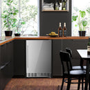 Kismile 24 Inch Built-In Double Drawer Refrigerator, 5.0 Cu.Ft Under Counter Beverage Fridge for Wine & Beer, Stainless Stee