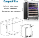24 Inch Wooden Shelves Built-in Wine Fridges Cooler Beverage Refrigerator W51145B