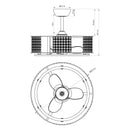 24" Modern DC Motor Satin Nickel Downrod Mount Reversible Crystal Fandelier Ceiling Fan with Lighting and Remote Control