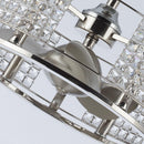 24" Modern DC Motor Satin Nickel Downrod Mount Reversible Crystal Fandelier Ceiling Fan with Lighting and Remote Control