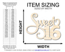 Unfinished Sweet Sixteen Shape | DIY Craft Cutout | up to 46" DIY