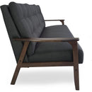 Athena Mid Century Waffle Stitch Tufted Accent Sofa with Rubberwood Legs