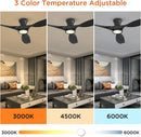 52 Inch Black Ceiling Fan With Integrated Led Lighting