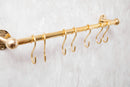 Unlacquered Brass Wall Mount Pot Rail Bar With Hooks