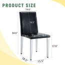 A Set of 2 Black PU Backrest Chairs with Silver Metal Legs: They Are Ideally Suited for Minimalist and Contemporary Home Styles, With Dimensions of 16.2*18.5*34.6 inches