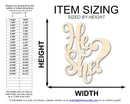 Unfinished He She Sign Shape | DIY Craft Cutout | up to 46" DIY