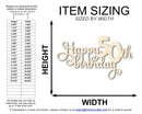 Unfinished Happy 50th Birthday Sign Shape | DIY Craft Cutout | up to 46" DIY