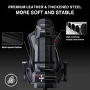 Gray Bluetooth Gaming Chair With Footrest For Home Office