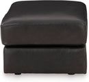 Contemporary Black Cushioned Rectangular Ottoman Finish
