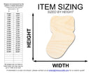 Unfinished Wood Baby Sock Shape | DIY Craft Cutout | up to 46" DIY