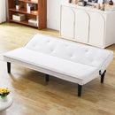 Versatile Corduroy Sofa Bed with Solid Wood Frame in Black, Beige, Pink - 66-inch