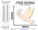 Unfinished Wood Dove and Olive Branch Shape | DIY Craft Cutout | up to 46" DIY