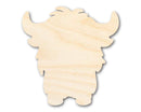 Unfinished Wood Cute Highland Cow Shape | DIY Craft Cutout | up to 46" DIY