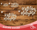 Unfinished Wood Will You Marry Me Sign | DIY Craft Cutout | up to 46" DIY
