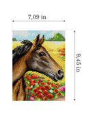 Needlepoint canvas for halfstitch without yarn Horse on a Meadow 2431F - Printed Tapestry Canvas