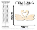 Unfinished Wood Love Swans Shape | DIY Craft Cutout | up to 46" DIY