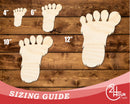 Unfinished Wood Bigfoot Print Shape | DIY Craft Cutout | up to 46" DIY