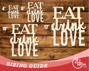 Unfinished Wood Eat Love Drink Cutout | DIY Craft Shape | up to 46" DIY
