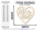 Unfinished Wood Mr and Mrs Heart Cutout | DIY Craft Shape | up to 46" DIY