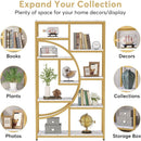 Industrial 5 Tier Etagere Bookcase Gold Frame Shelves