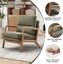 Mid Century Emerald Linen Upholstered Accent Chair