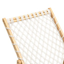 Natural Bamboo Weaving Chair Set with Handwoven Rope for Patio and Living Spaces