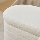 S03 Basics Upholstered Storage Ottoman and Entryway Bench WHITE