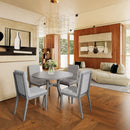 Oak Gray Finish & Tufted Upholstery Modern Dining Chairs Set of 2 – Sleek Comfort with Rubber Wood Frame