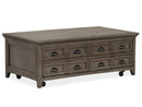 Paxton Place - Lift Top Storage Cocktail Table With Casters - Dovetail Gray