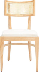 Dining Chair Natural Finish With Cane Detail Cushions
