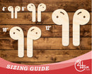 Unfinished Wood Earbuds Shape | DIY Craft Cutout | up to 46" DIY