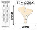 Unfinished Wood Heart Balloons Shape | DIY Craft Cutout | up to 46" DIY