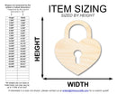Unfinished Wood Heart Lock Shape | DIY Craft Cutout | up to 46" DIY
