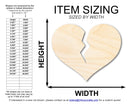 Unfinished Wood Broken Heart Shape | DIY Craft Cutout | up to 46" DIY