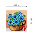 Gobelin canvas for halfstitch without yarn Basket of Cornflowers