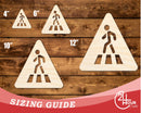 Unfinished Wood Pedestrian Crossing Shape | DIY Craft Cutout | up to 46" DIY